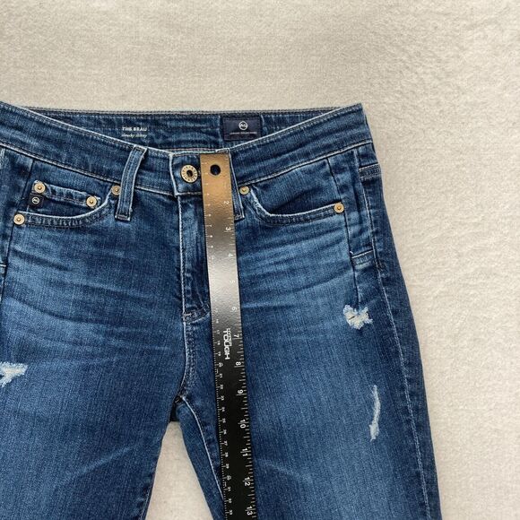 AG Adriano Goldschmied The Beau Women's 24 Slouchy Skinny Blue Denim‎ Distressed - Picture 8 of 13
